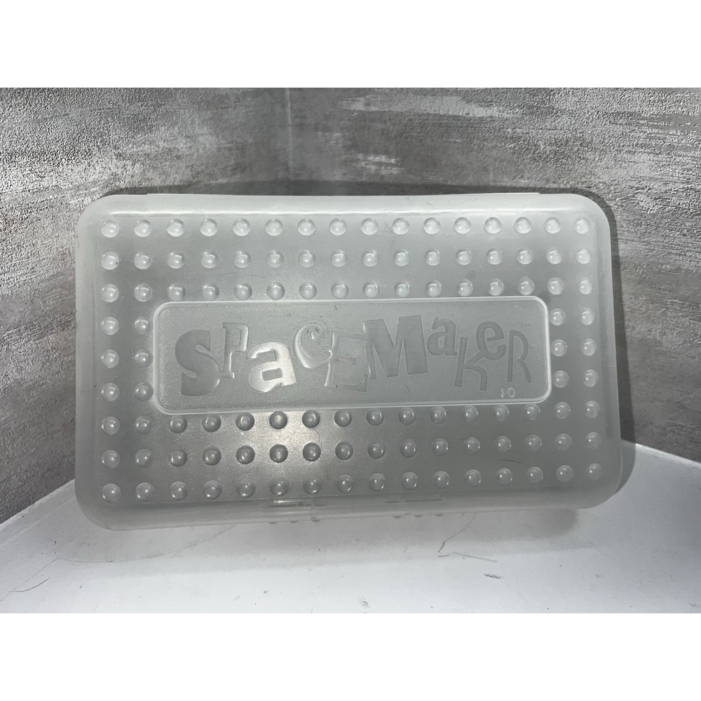 Vintage 90s Spacemaker Pencil Box Case Clear Made in the USA